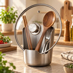 Kitchen Utensil Holder | Stainless Steel Drip-Catching Base | Space-Saving
