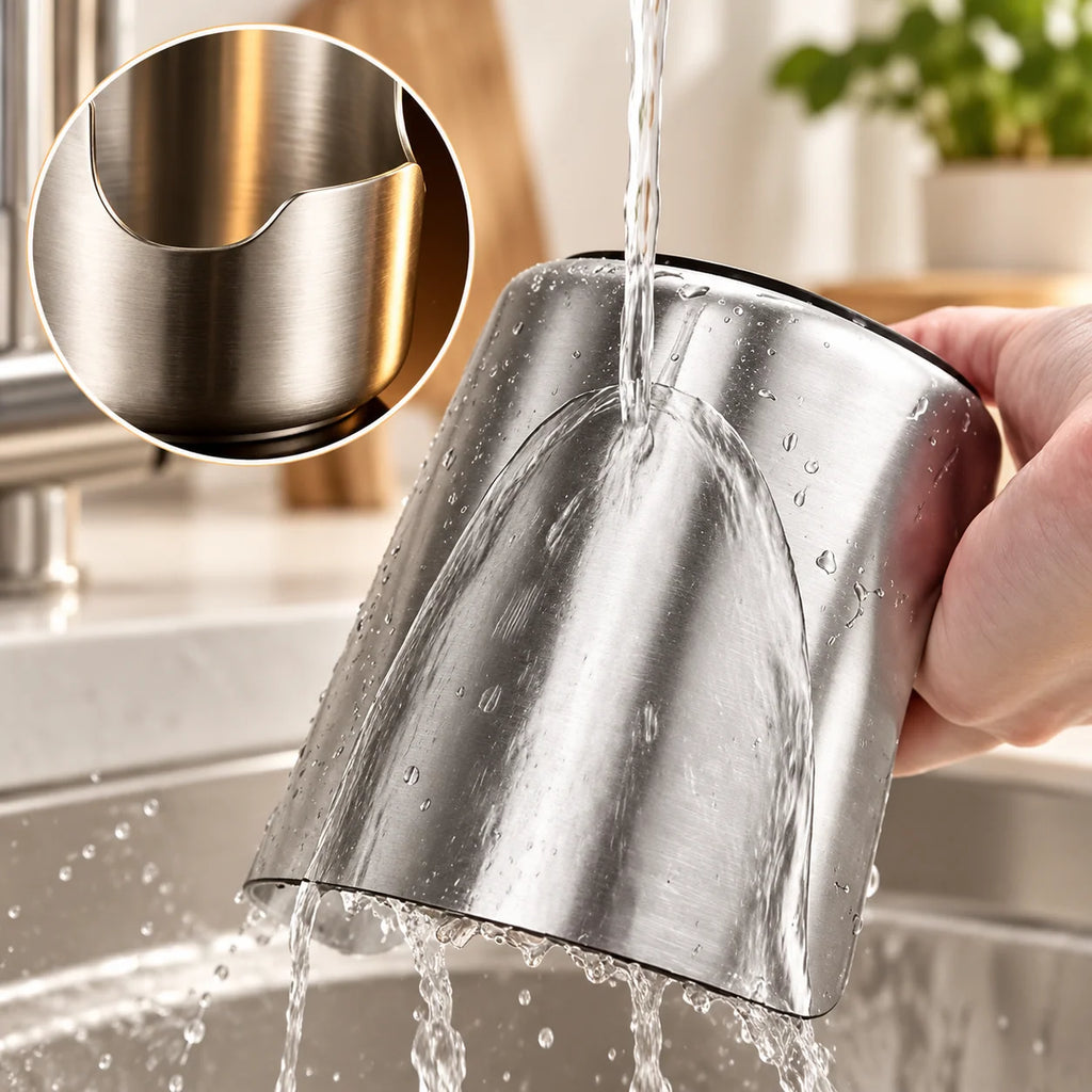 Kitchen Utensil Holder | Stainless Steel Drip-Catching Base | Space-Saving