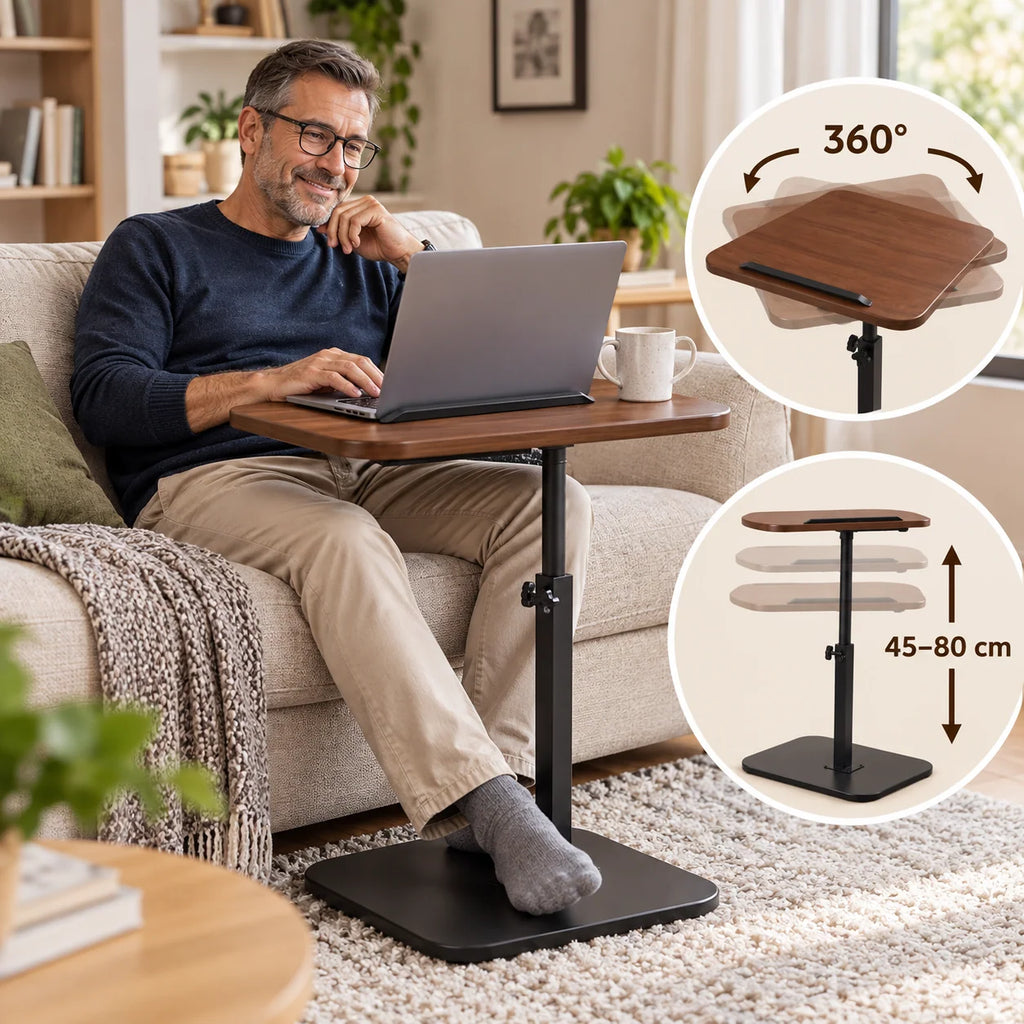 Laptop Table | Height-Adjustable & 360° Rotating | Tilt-Adjustable C-Shape