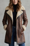 Leather Jacket | Shearling Collar & Cuffs | Zip Front