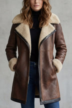 Leather Jacket | Shearling Collar & Cuffs | Zip Front
