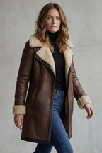 Leather Jacket | Shearling Collar & Cuffs | Zip Front
