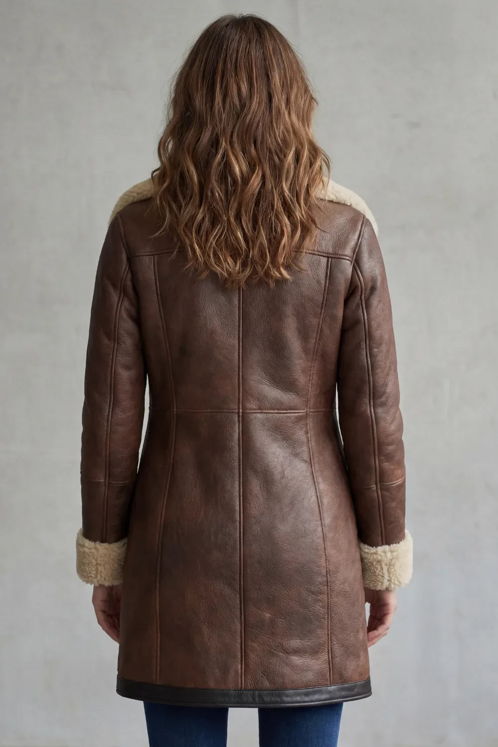 Leather Jacket | Shearling Collar & Cuffs | Zip Front