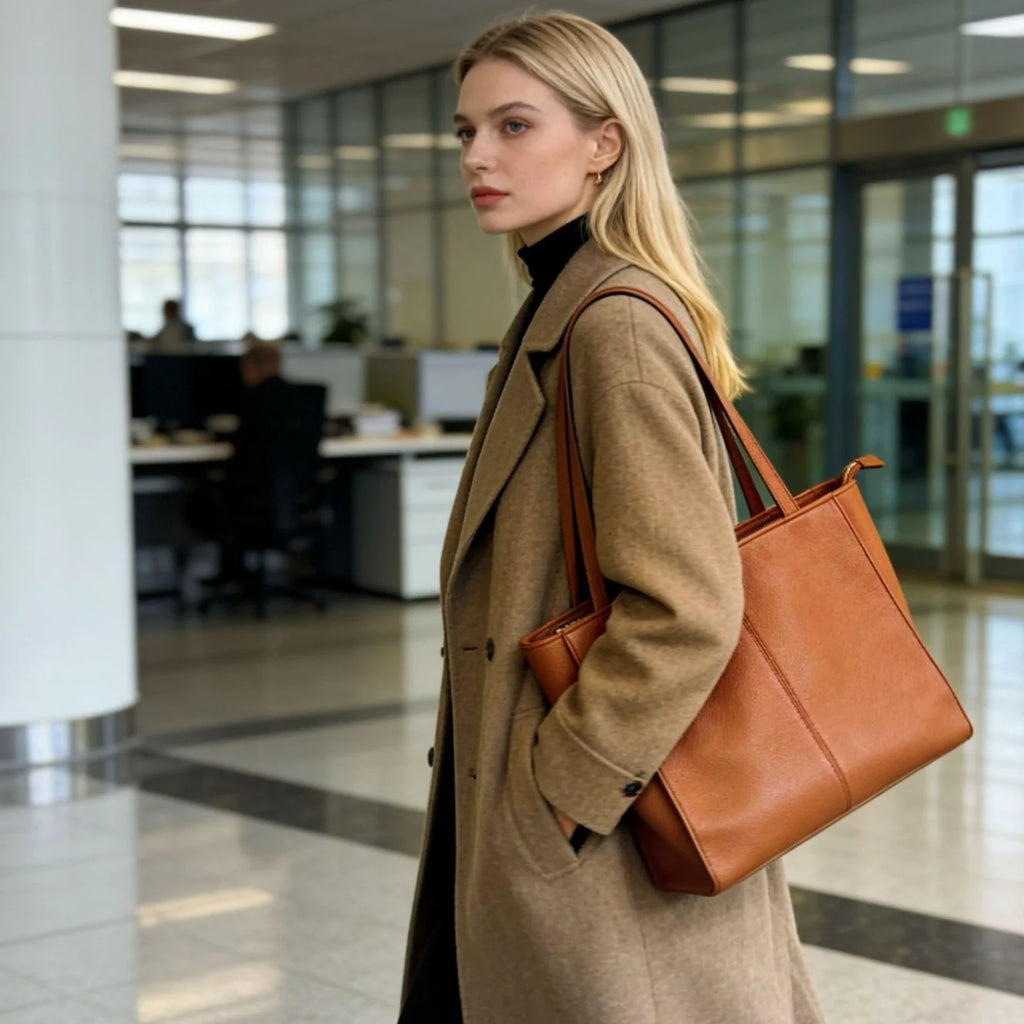 Leather Tote Bag | Spacious Interior & Shoulder Handles