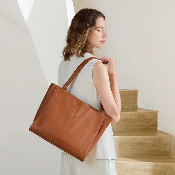 Leather Tote Bag | Spacious Interior & Shoulder Handles