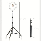 LED Ring Light | Adjustable Tripod & Phone Holder | USB Powered