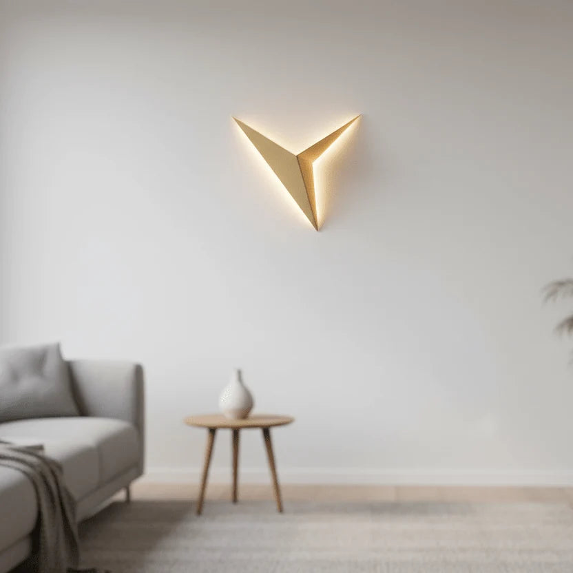 LED Wall Light | Geometric Triangle Design | Warm Even Lighting