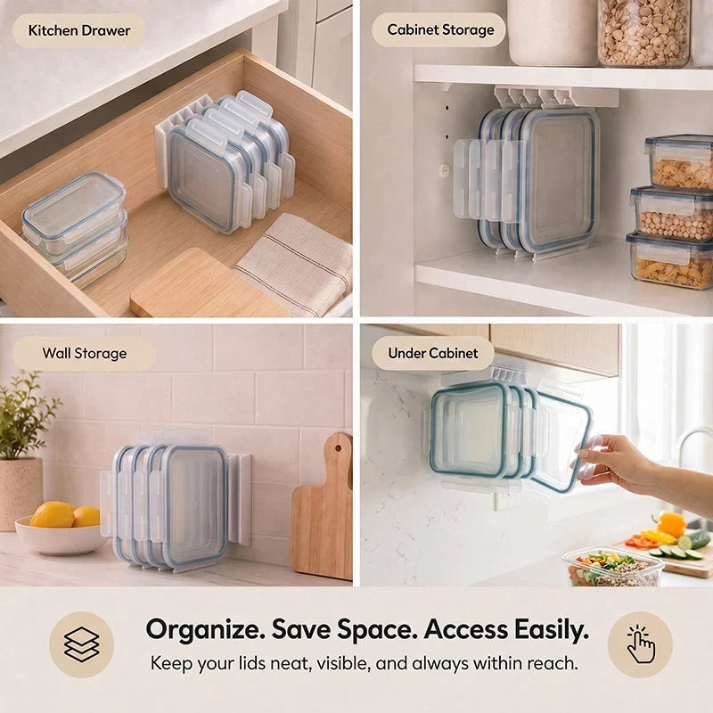 Lid Organizer | Space-Saving & Self-Adhesive | 5 Slots