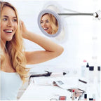 Lighted Makeup Mirror | 10x Magnification & Suction-Cup Gooseneck