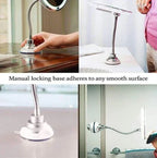 Lighted Makeup Mirror | 10x Magnification & Suction-Cup Gooseneck