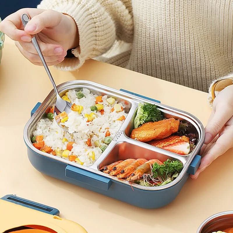 Lunch Box | 3-Compartment Stainless Steel & Insulated