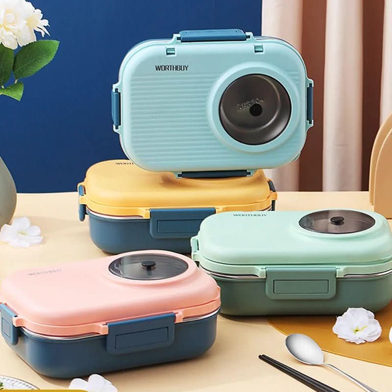 Lunch Box | 3-Compartment Stainless Steel & Insulated