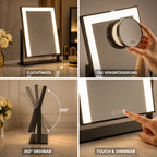 Makeup Mirror | Touch-Control LED Lighting & 15x Magnifying Mirror