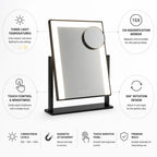 Makeup Mirror | Touch-Control LED Lighting & 15x Magnifying Mirror