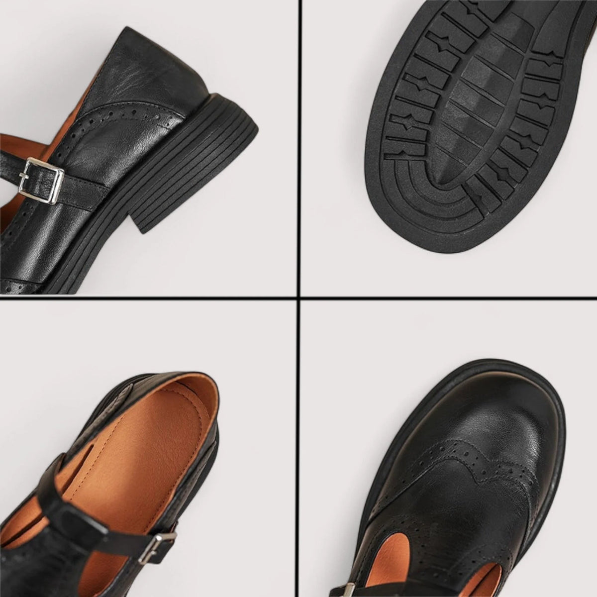 Mary Jane Flats | Soft Leather & Cushioned Insole | Adjustable Buckle Strap
