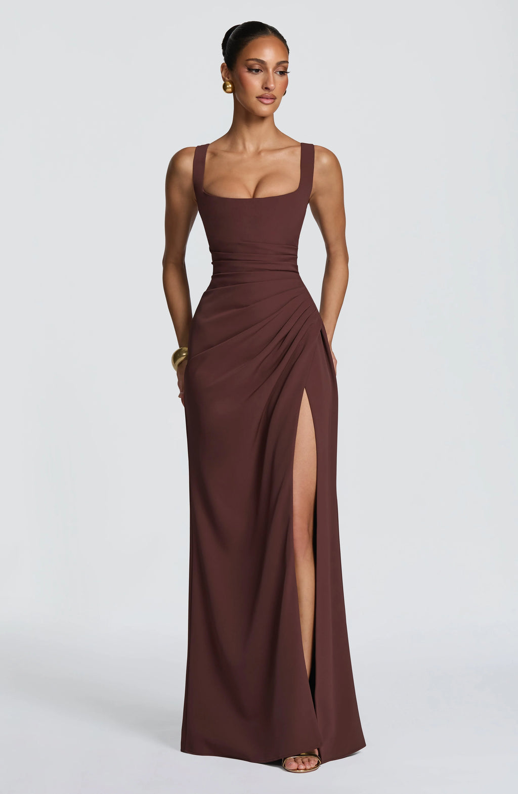 Maxi Dress | Corset Bodice & Square Neckline | Adjustable Lace-Up Back