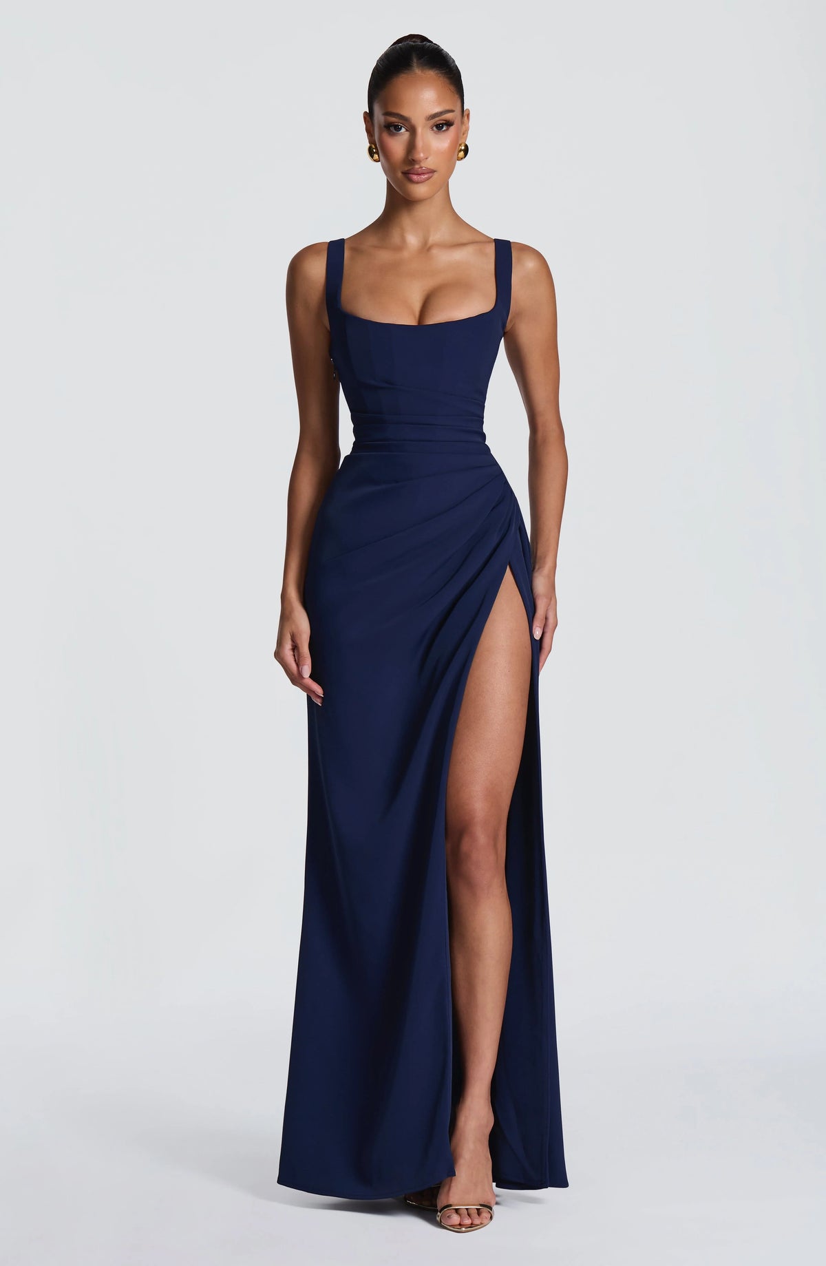 Maxi Dress | Corset Bodice & Square Neckline | Adjustable Lace-Up Back