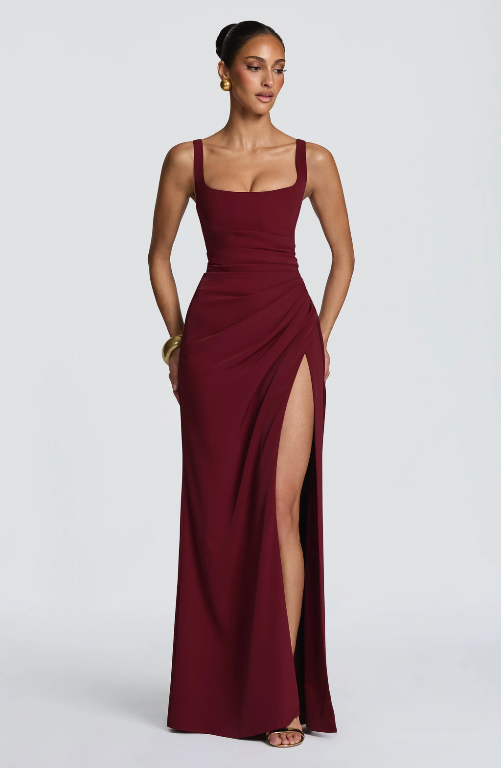 Maxi Dress | Corset Bodice & Square Neckline | Adjustable Lace-Up Back