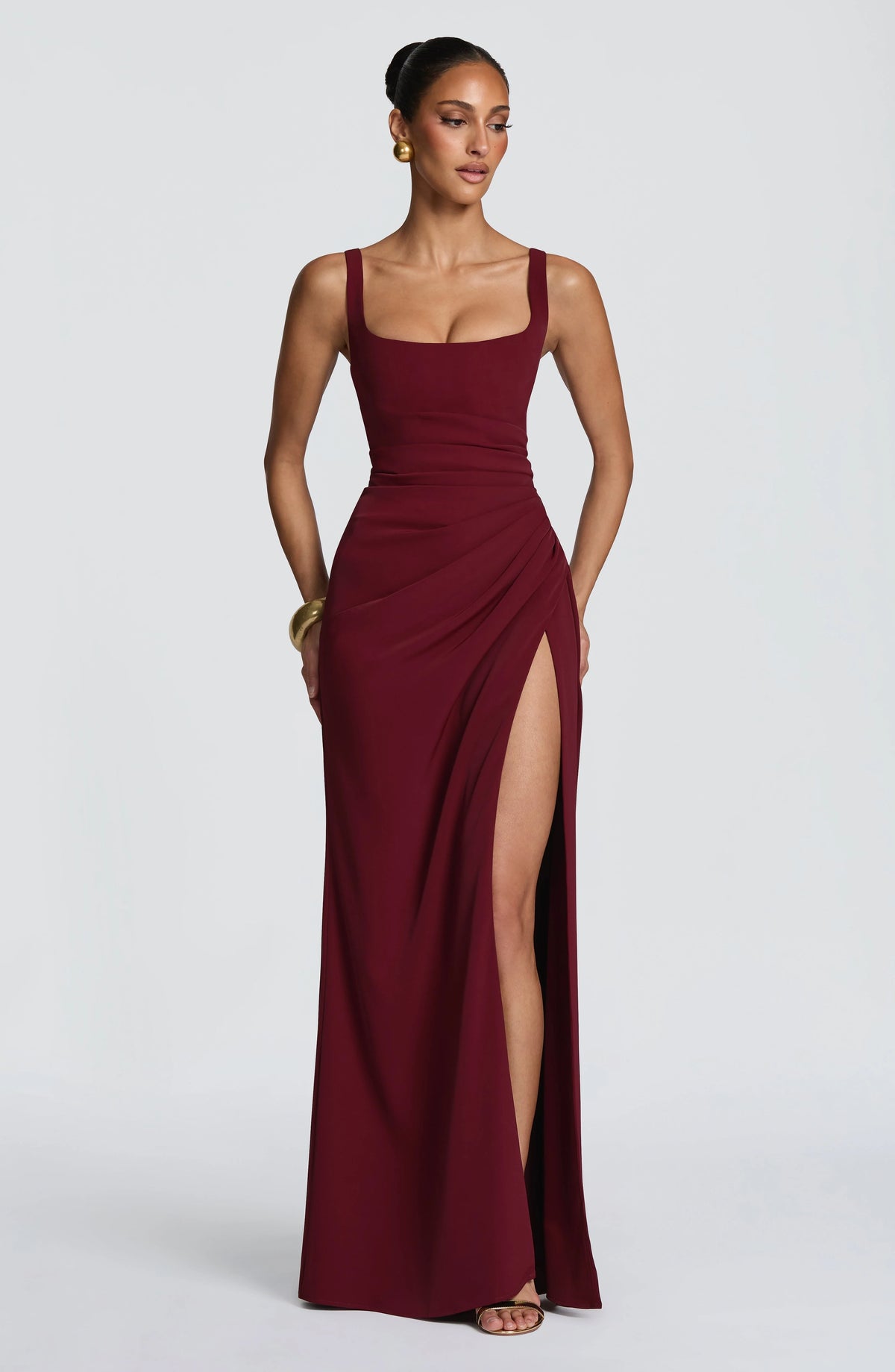 Maxi Dress | Corset Bodice & Square Neckline | Adjustable Lace-Up Back