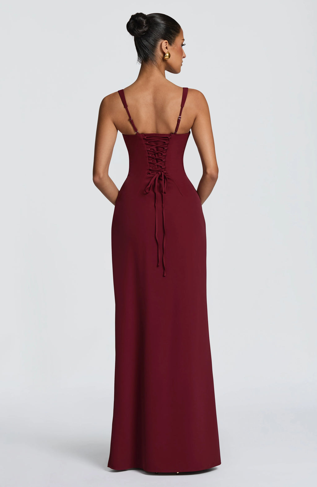 Maxi Dress | Corset Bodice & Square Neckline | Adjustable Lace-Up Back