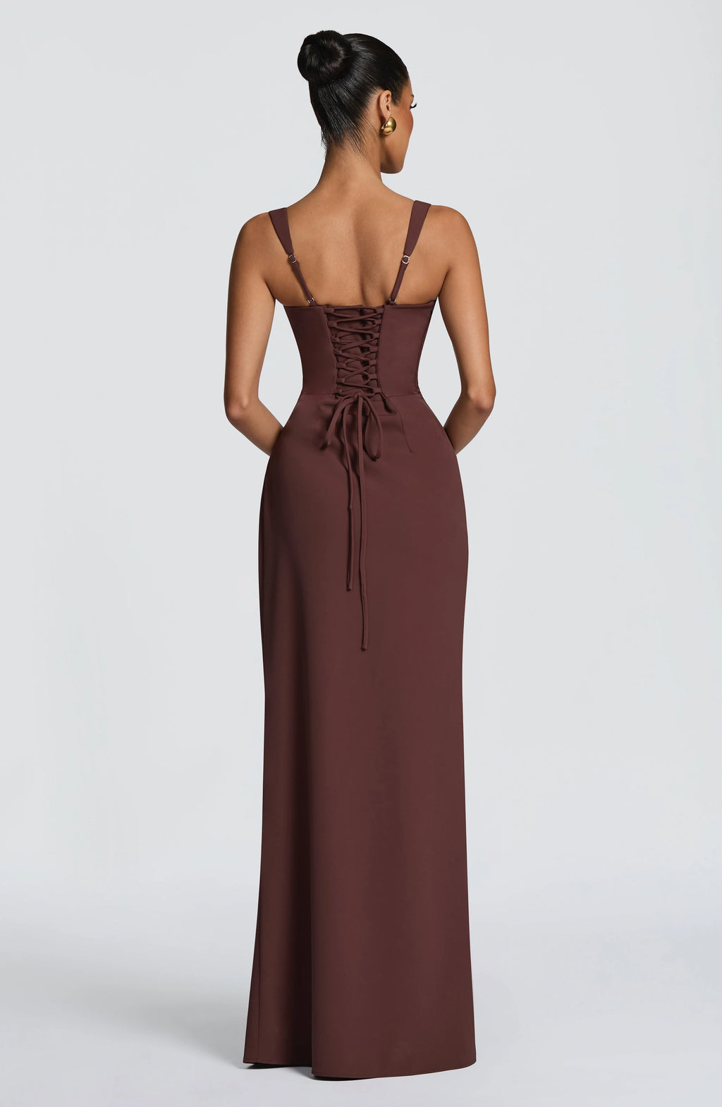 Maxi Dress | Corset Bodice & Square Neckline | Adjustable Lace-Up Back