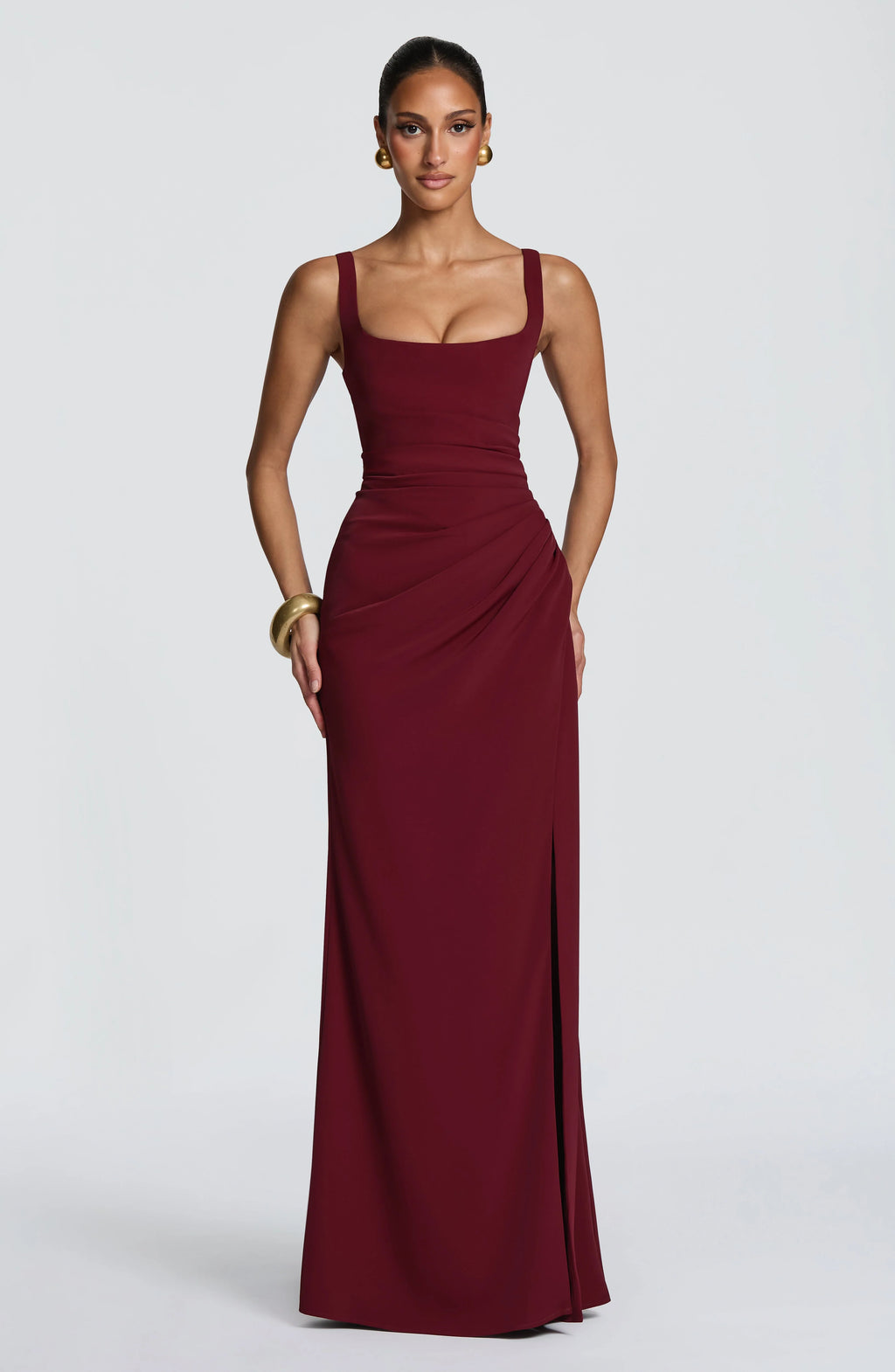 Maxi Dress | Corset Bodice & Square Neckline | Adjustable Lace-Up Back