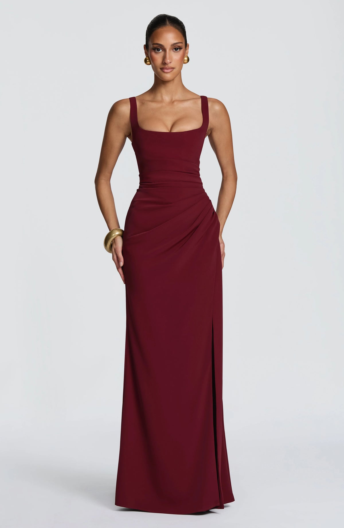Maxi Dress | Corset Bodice & Square Neckline | Adjustable Lace-Up Back