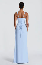 Maxi Dress | Corset Bodice & Square Neckline | Adjustable Lace-Up Back