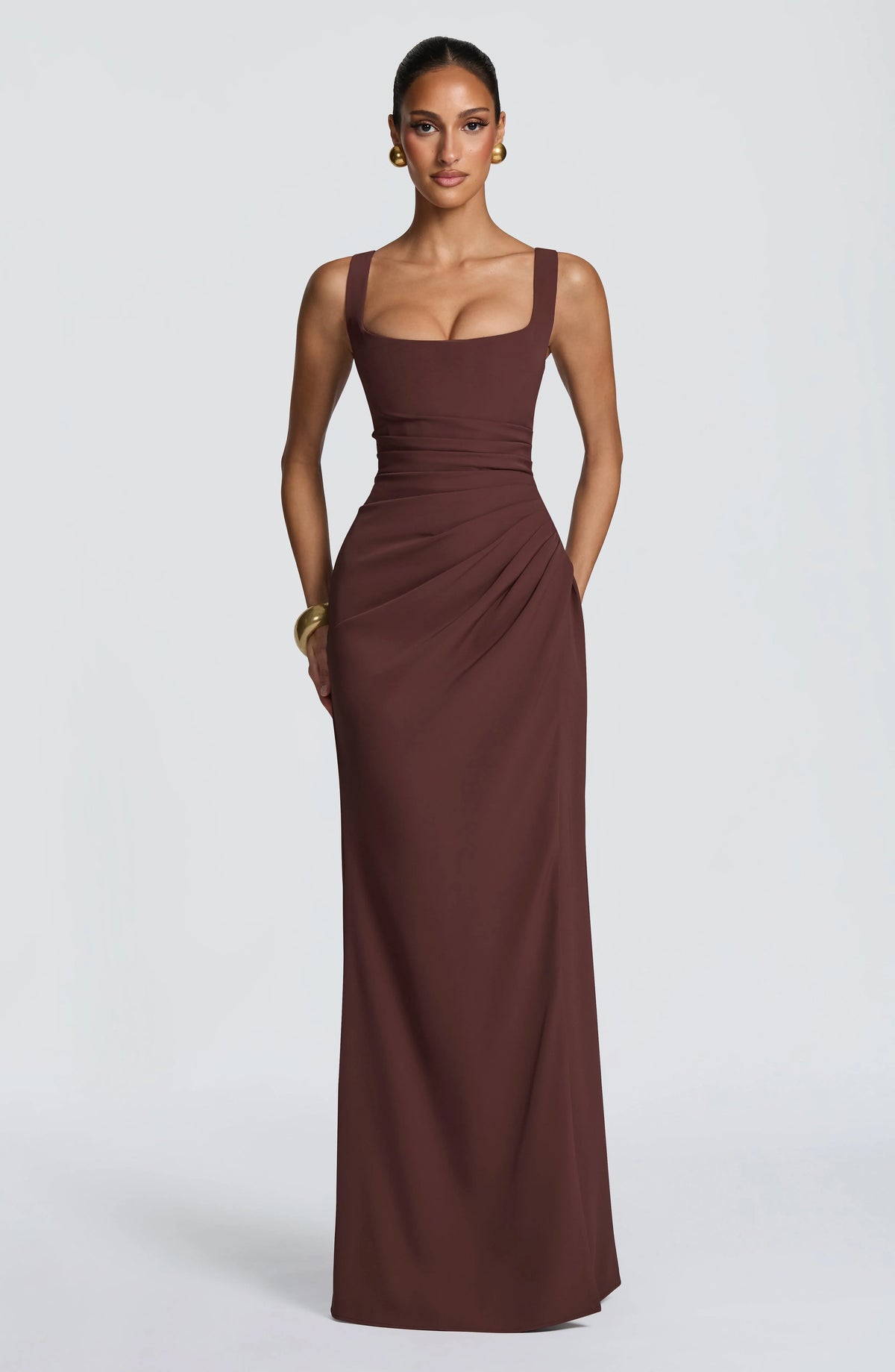 Maxi Dress | Corset Bodice & Square Neckline | Adjustable Lace-Up Back