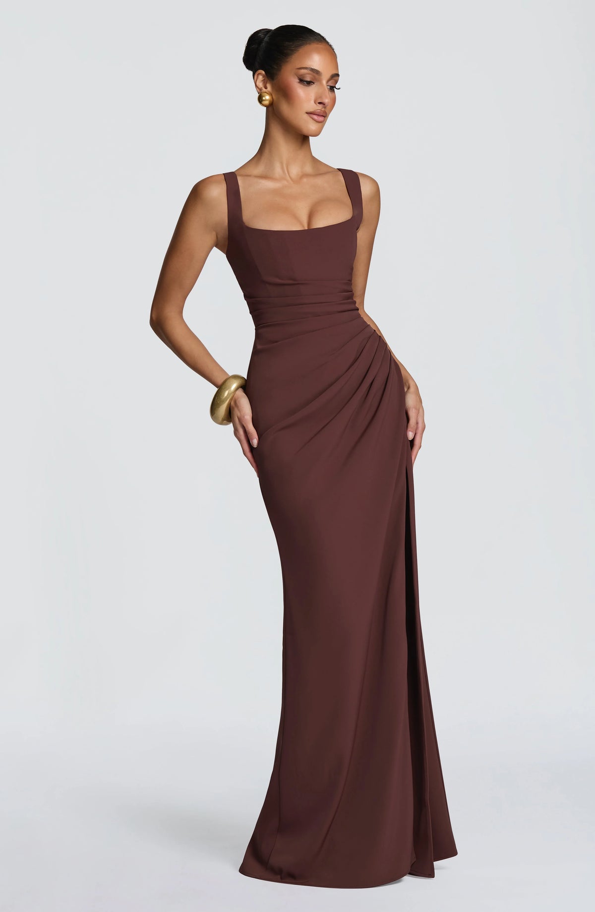 Maxi Dress | Corset Bodice & Square Neckline | Adjustable Lace-Up Back