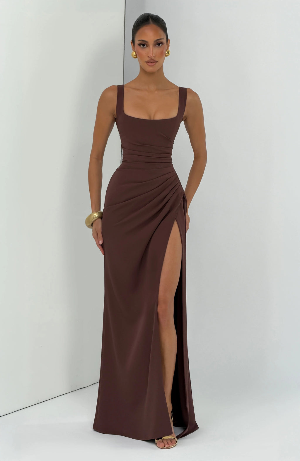 Maxi Dress | Corset Bodice & Square Neckline | Adjustable Lace-Up Back