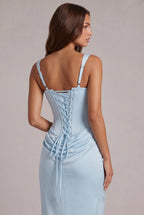 Maxi Dress | Structured Corset Bodice & Draped Skirt | Adjustable Straps