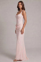 Maxi Dress | Structured Corset Bodice & Draped Skirt | Adjustable Straps
