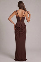 Maxi Dress | Structured Corset Bodice & Draped Skirt | Adjustable Straps