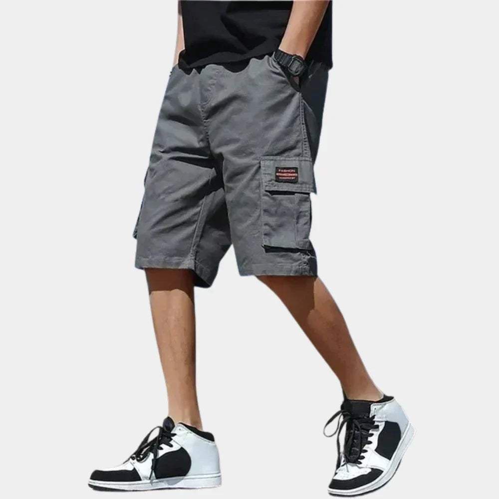 Men's Cargo Shorts | Loose Fit & Flap Pockets | Elastic Drawstring Waist