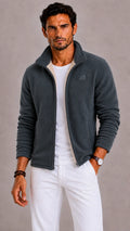 Men’s Fleece Jacket | Full-Zip Stand-Up Collar