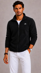 Men’s Fleece Jacket | Full-Zip Stand-Up Collar