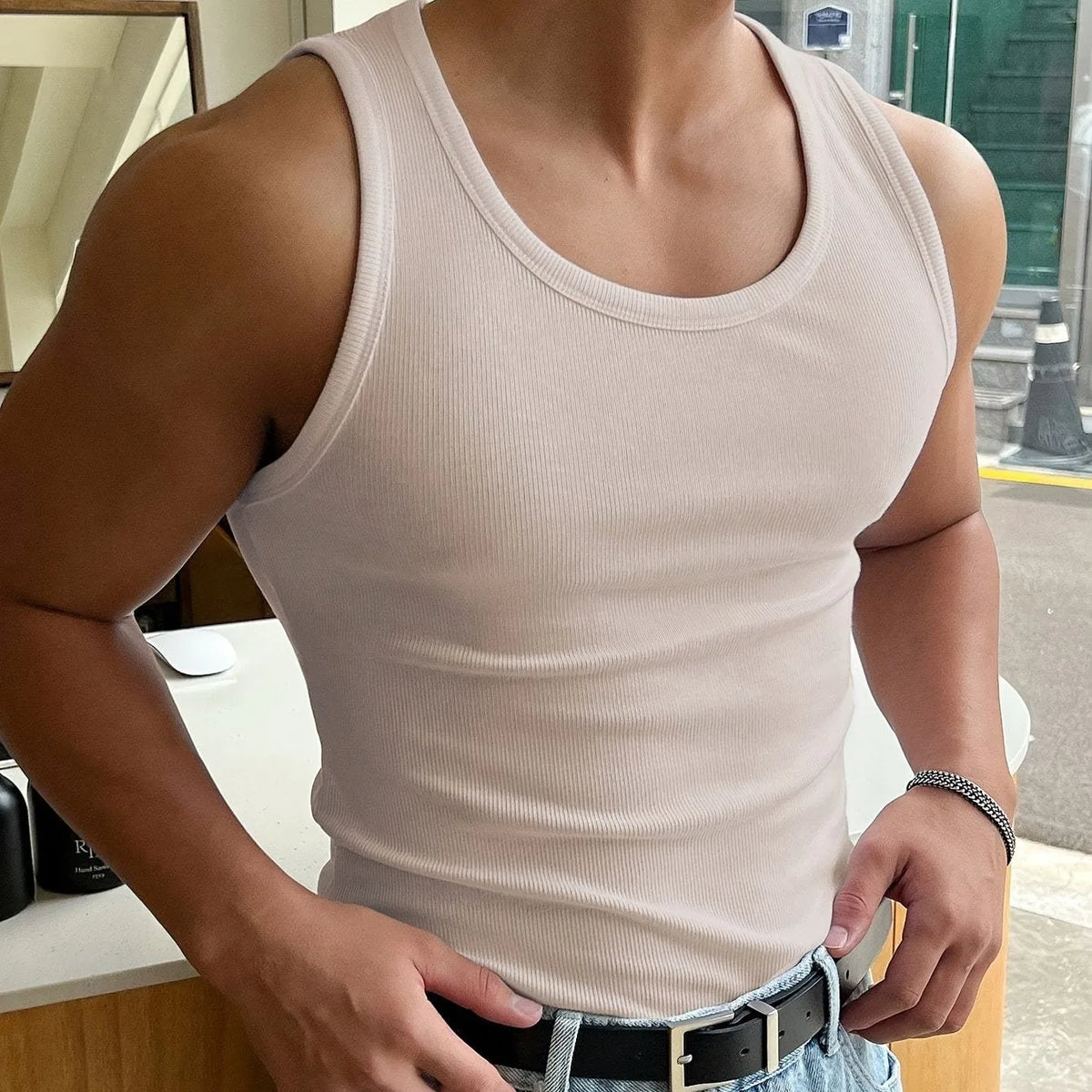 Men's Tank Top | Slim Fit Ribbed & Sleeveless