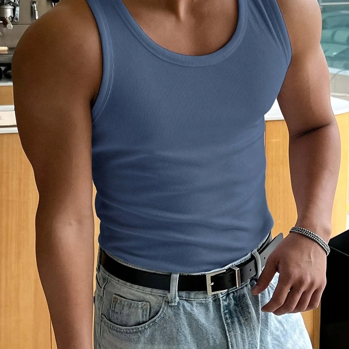 Men's Tank Top | Slim Fit Ribbed & Sleeveless