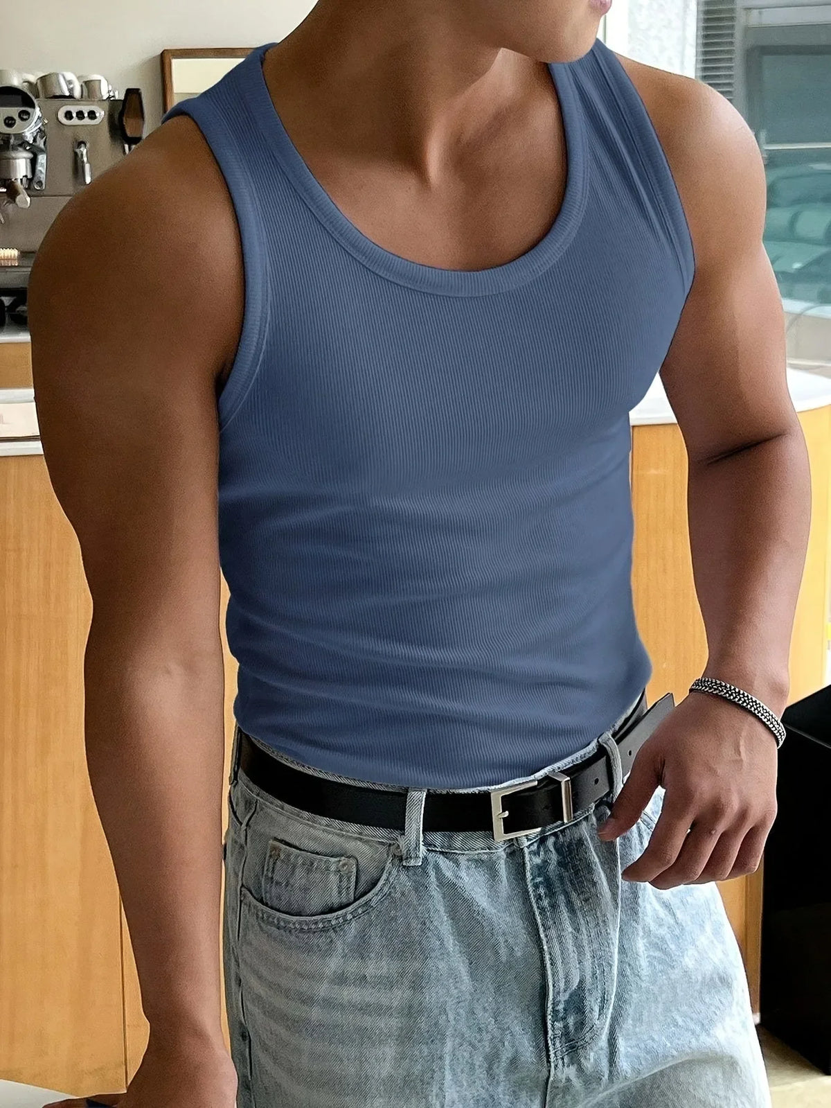 Men's Tank Top | Slim Fit Ribbed & Sleeveless