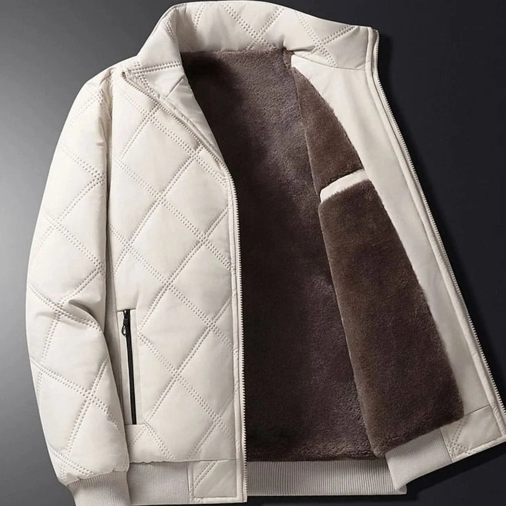 Men’s Winter Jacket | Quilted Windproof Shell & Plush Fleece Lining