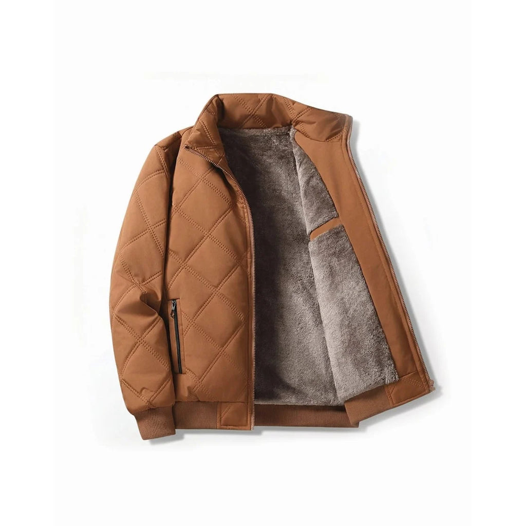 Men’s Winter Jacket | Quilted Windproof Shell & Plush Fleece Lining