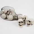 Mini Skull Decorations | White Finish & Compact Tabletop Size | Set of 10
