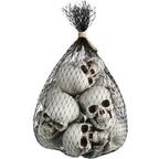 Mini Skull Decorations | White Finish & Compact Tabletop Size | Set of 10
