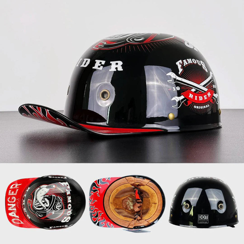 Motorcycle Baseball Helmet | DOT & ECE Certified
