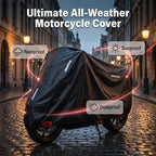 Motorcycle Cover | Weather-Resistant Oxford Fabric & Reflective Strips | Sizes M–4XL