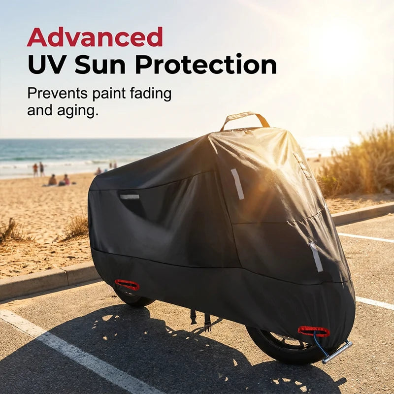 Motorcycle Cover | Weather-Resistant Oxford Fabric & Reflective Strips | Sizes M–4XL