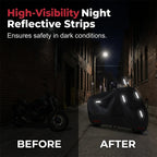 Motorcycle Cover | Weather-Resistant Oxford Fabric & Reflective Strips | Sizes M–4XL