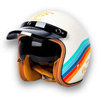 Motorcycle Helmet | DOT & ECE Certified Retro | Dual Visors & Brim