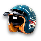 Motorcycle Helmet | DOT & ECE Certified Retro | Dual Visors & Brim